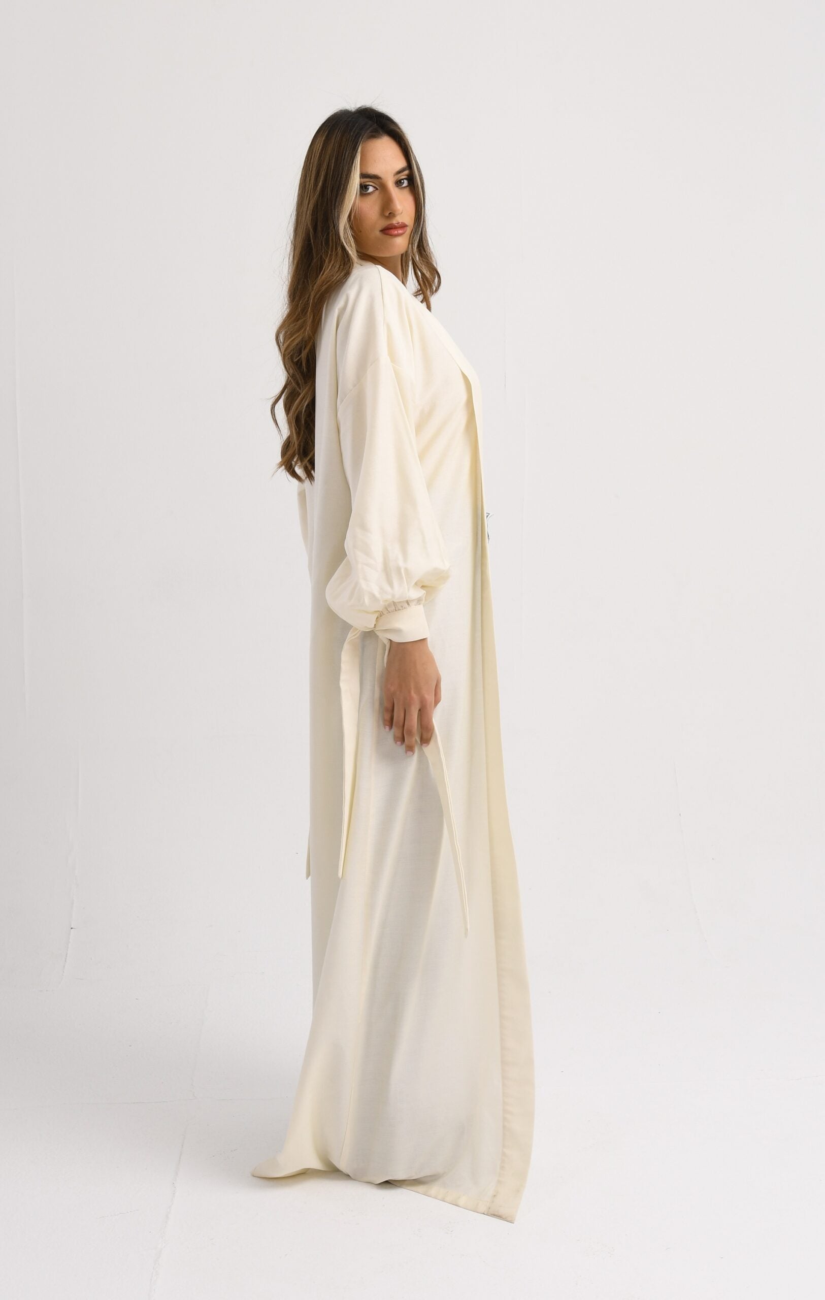 The Puff Sleeve Kaftan in Cream