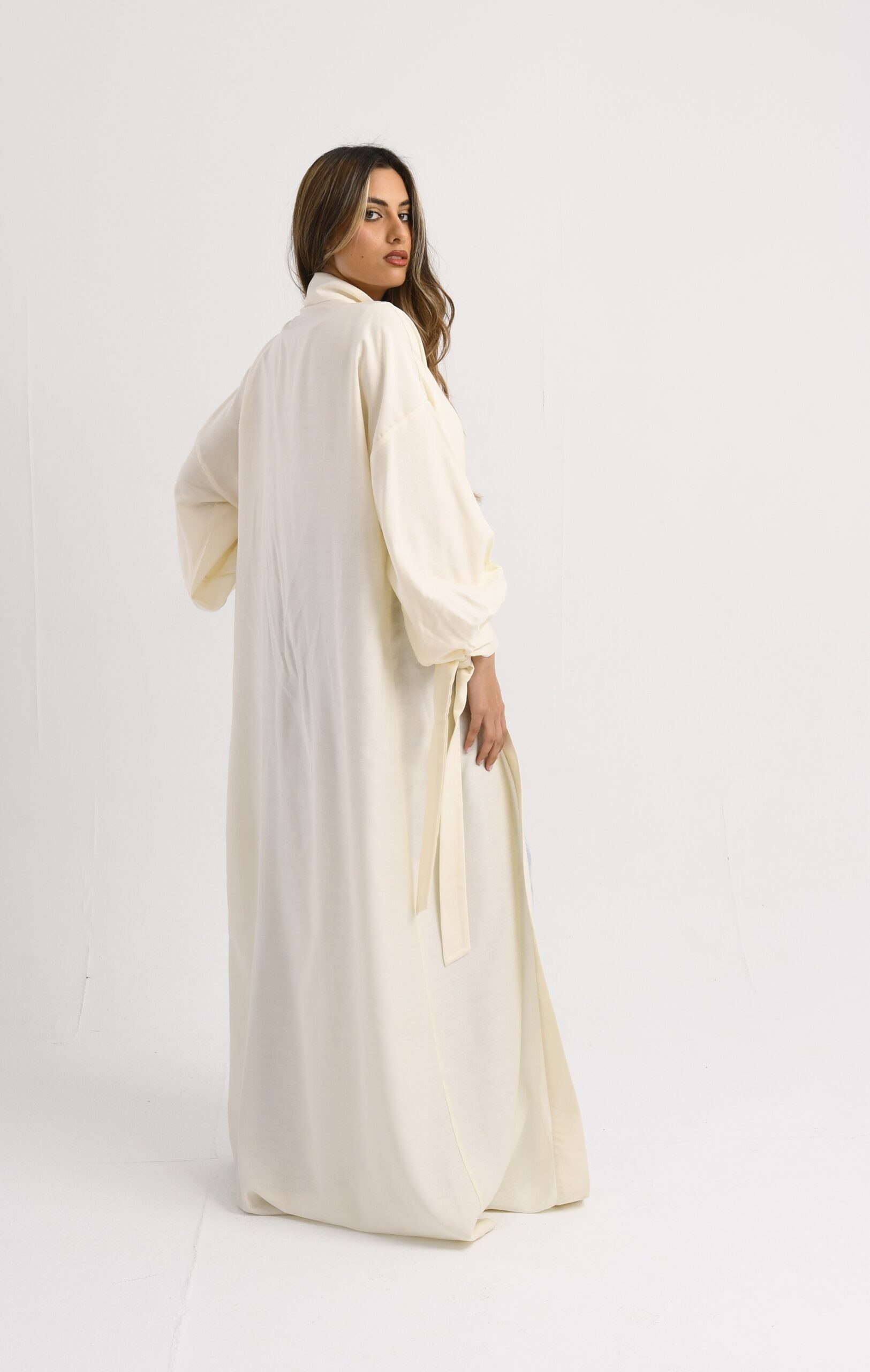 The Puff Sleeve Kaftan in Cream