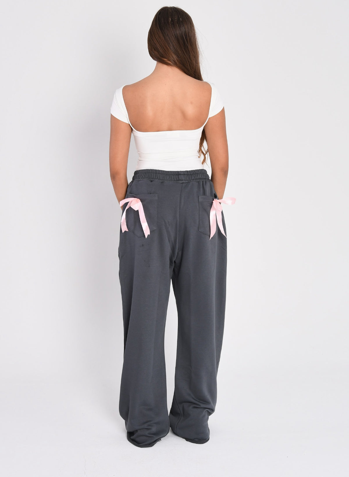 Bow pants in grey